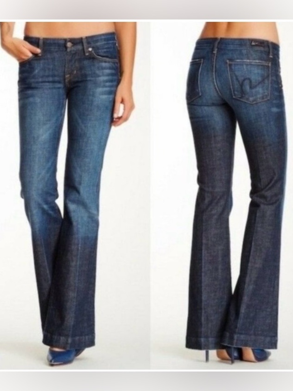 Citizens of Humanity Faye #003 Stretch Low Rise Flare Jeans Blue Denim Womens 29